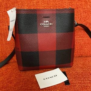 NWT COACH Mini Town Bucket Bag with Buffalo Plaid Print